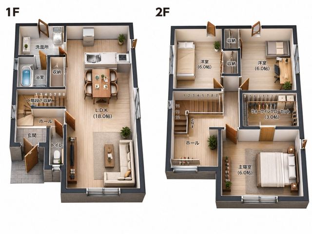 2D Floor Plan to 3D Real Estate Render — AI image prompt sample