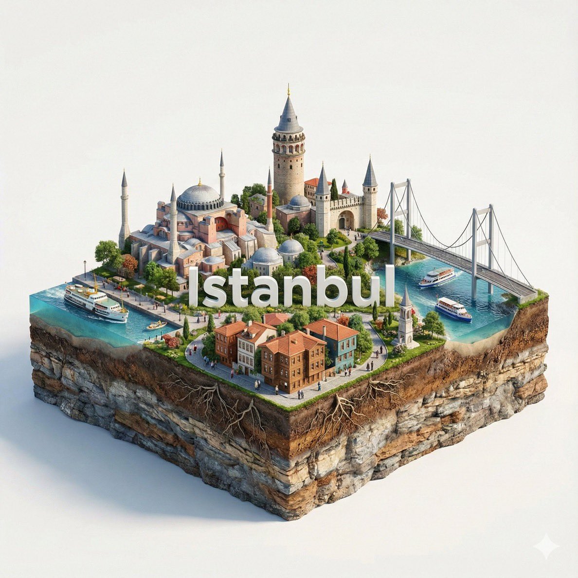 3D Miniature City Diorama — AI image prompt sample