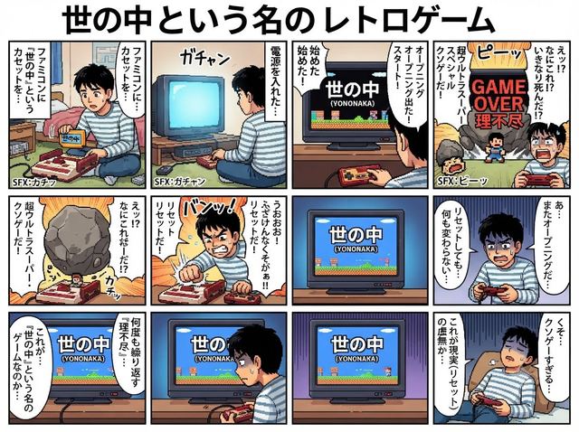 8-Panel Retro Game Manga — AI image prompt sample