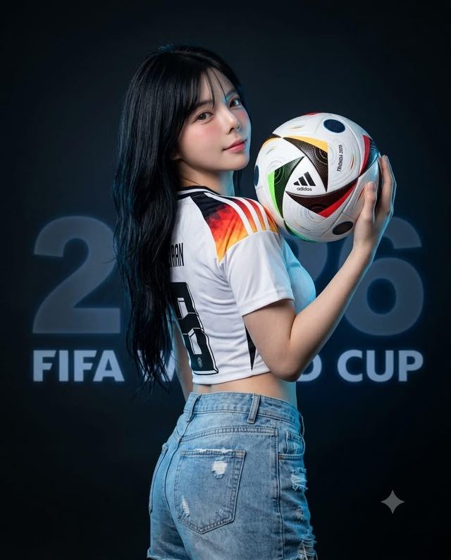 Asian Woman World Cup Portrait — AI image prompt sample