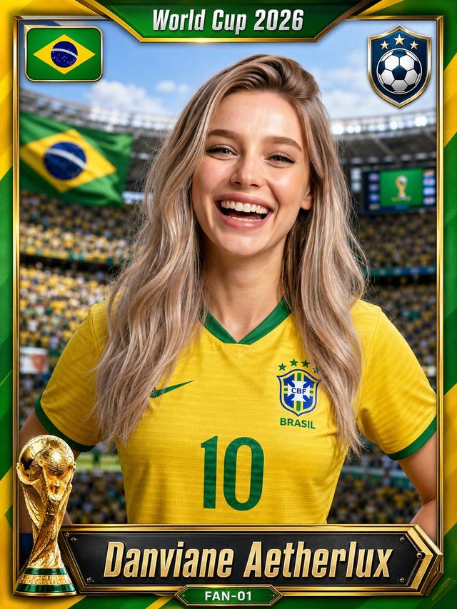 Brazil World Cup Sticker Card — AI image prompt sample