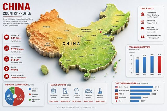 China Country Profile Infographic — AI image prompt sample