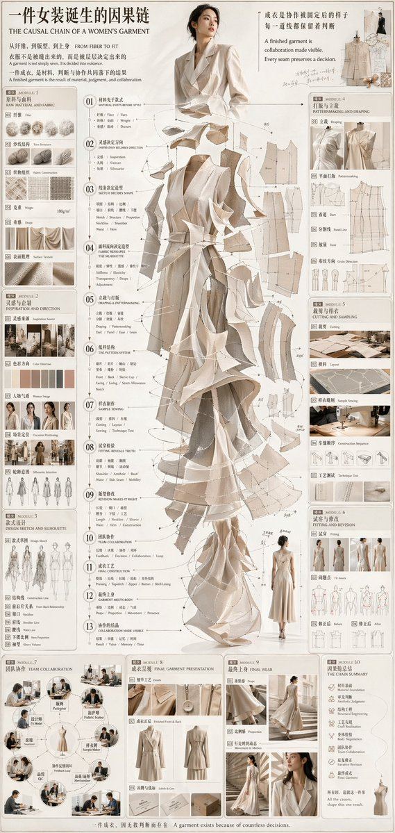Couture Garment Process Infographic — AI image prompt sample