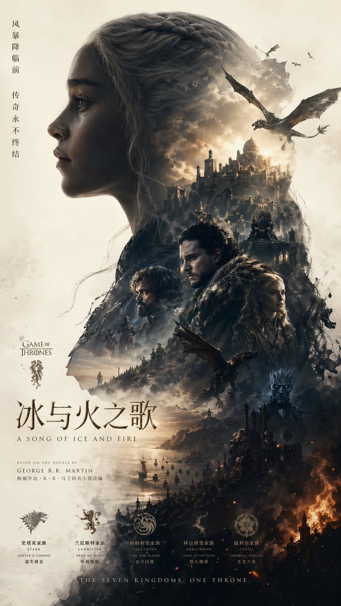 Epic Fantasy Double-Exposure Poster — AI image prompt sample