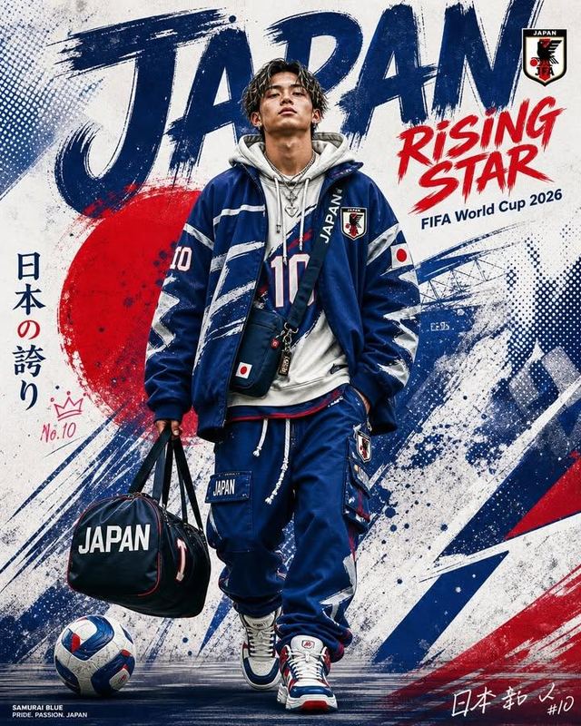 Samurai Blue Streetwear Poster — AI image prompt sample