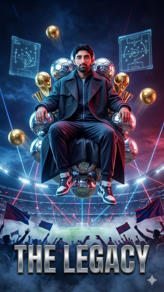 Floating Football Legacy Throne Poster — AI image prompt sample