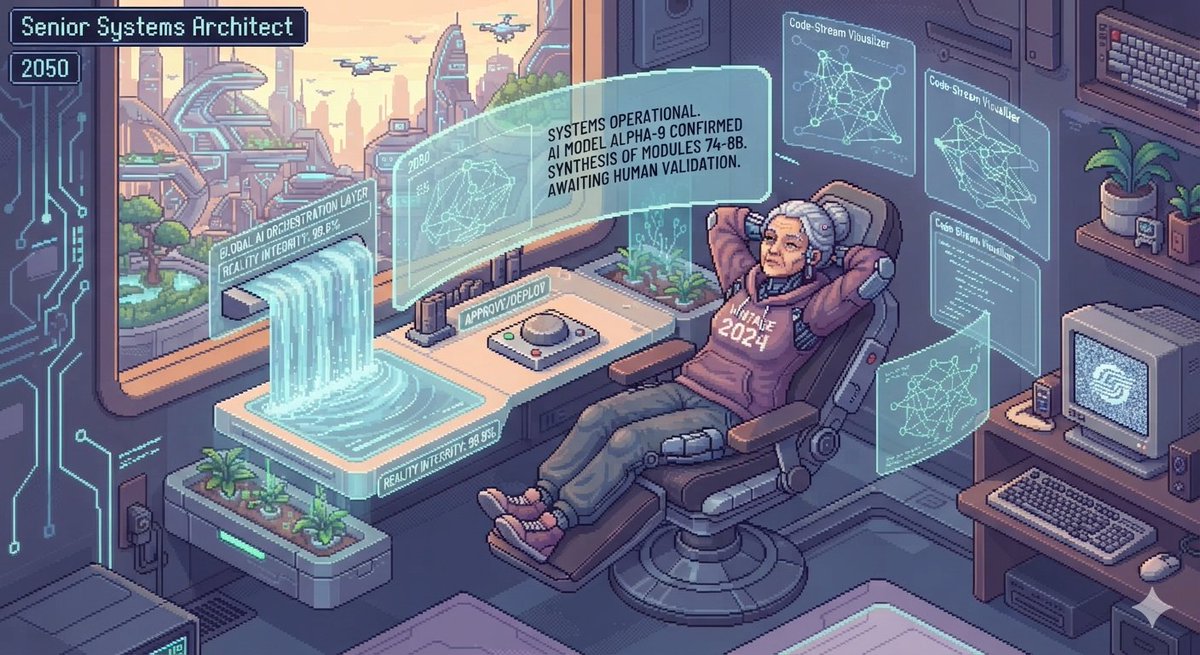 Future AI Software Engineers Pixel Art — AI image prompt sample