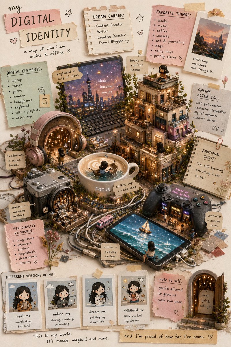 Gen Z Poetic Miniature Collage — AI image prompt sample