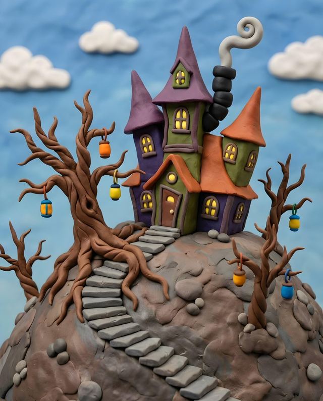 Gothic Whimsical Haunted House — AI image prompt sample