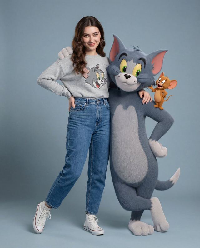 Hyper-realistic Tom & Jerry Fashion Shoot — AI image prompt sample