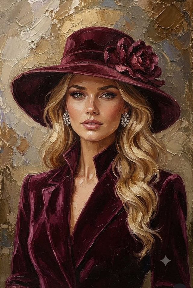 Impasto Oil Painting Blonde Portrait — AI image prompt sample