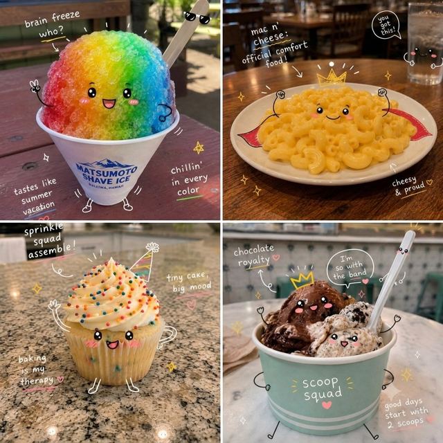 Kawaii Doodle Food Transformation — AI image prompt sample