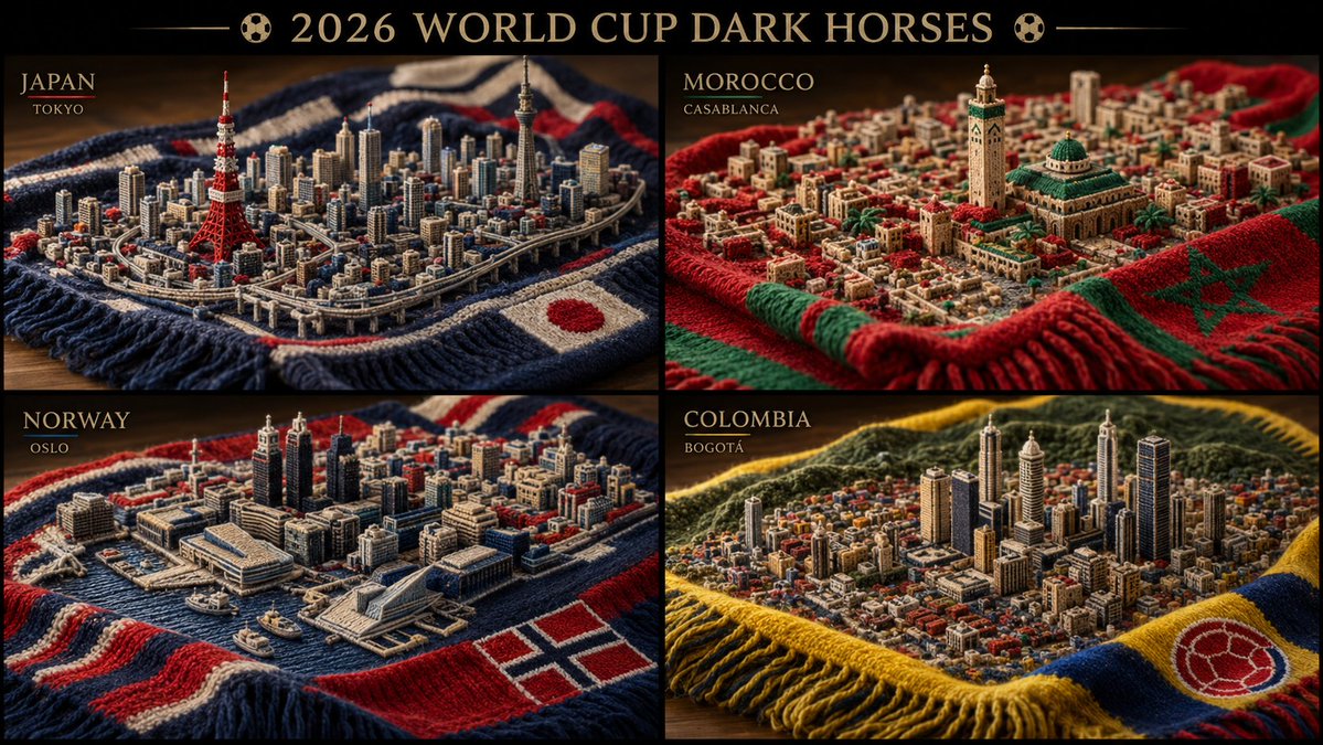 Knitted Skyline Scarf Macro — AI image prompt sample