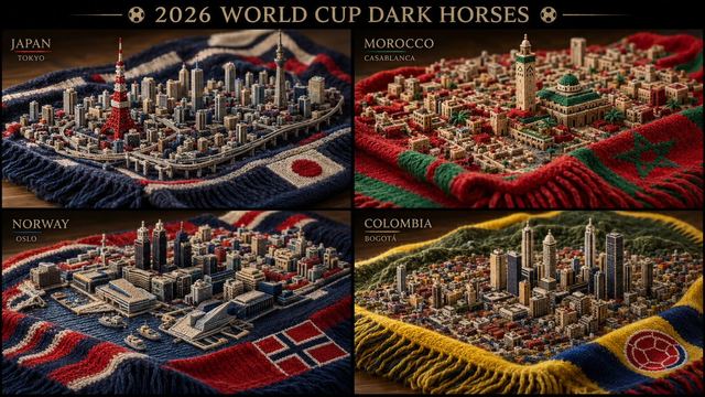 Knitted Skyline Scarf Macro — AI image prompt sample