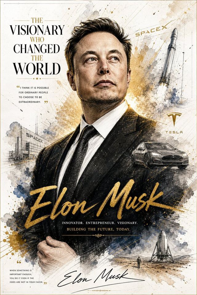 Luxury Business Leader Ink Portrait — AI image prompt sample