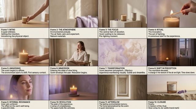 Luxury Fragrance Storyboard Layout — AI image prompt sample