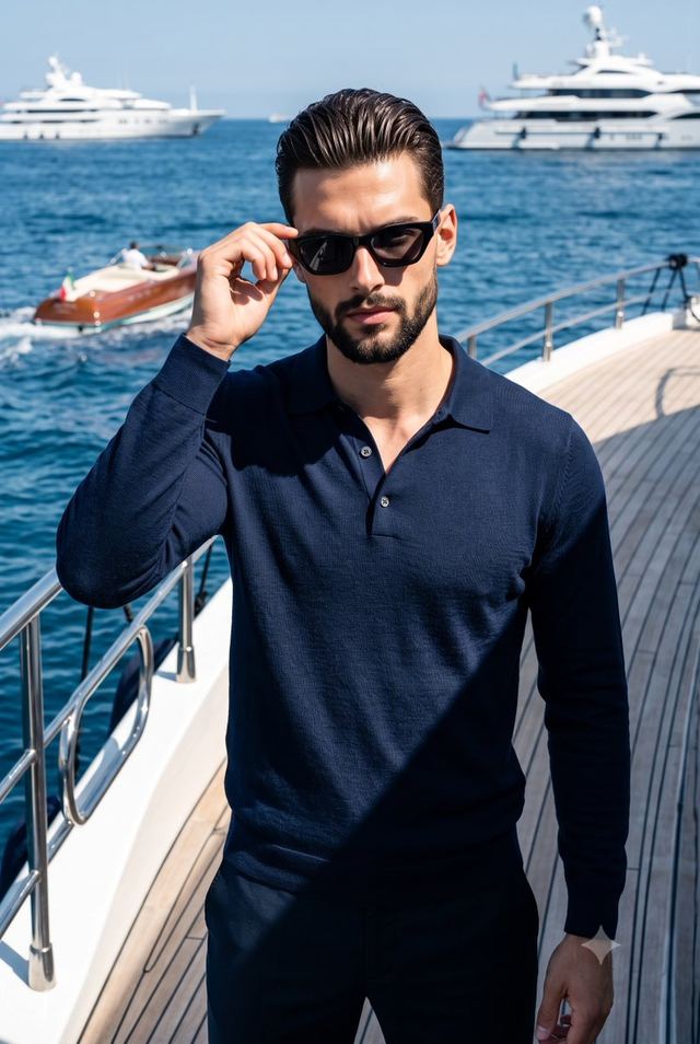 Luxury Yacht Male Model Portrait — AI image prompt sample