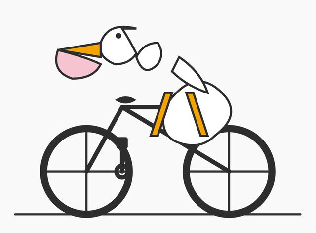 Minimal Pelican Riding Bicycle — AI image prompt sample