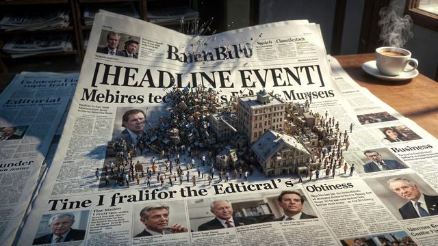 Newspaper Mid-Unfold Diorama Prompt — AI image prompt sample