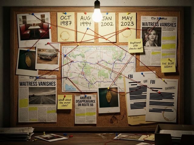 Noir Detective Evidence Board Visualization — AI image prompt sample
