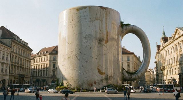 Ordinary Object to Massive Monument Transformation — AI image prompt sample