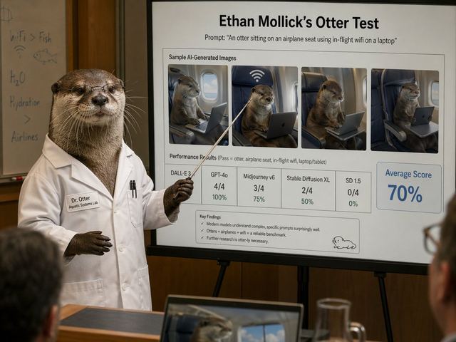 Otter Scientist Presentation Slide — AI image prompt sample