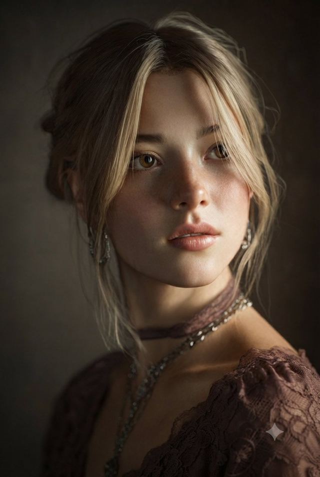 Painterly Studio Portrait — AI image prompt sample