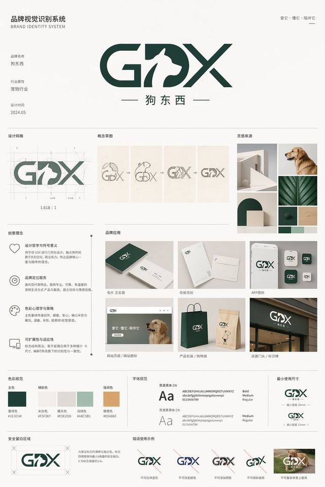 Pet Brand Identity System Board — AI image prompt sample