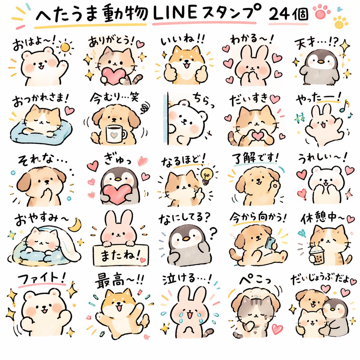 Quirky Animal Sticker Set — AI image prompt sample