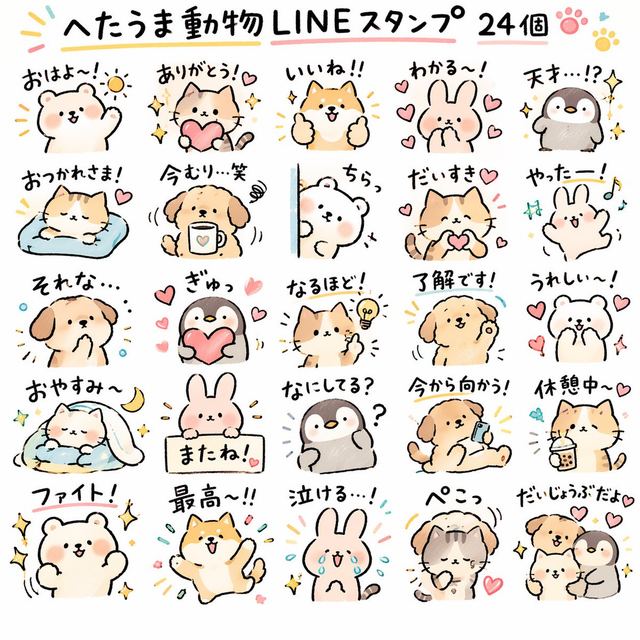 Quirky Animal Sticker Set — AI image prompt sample