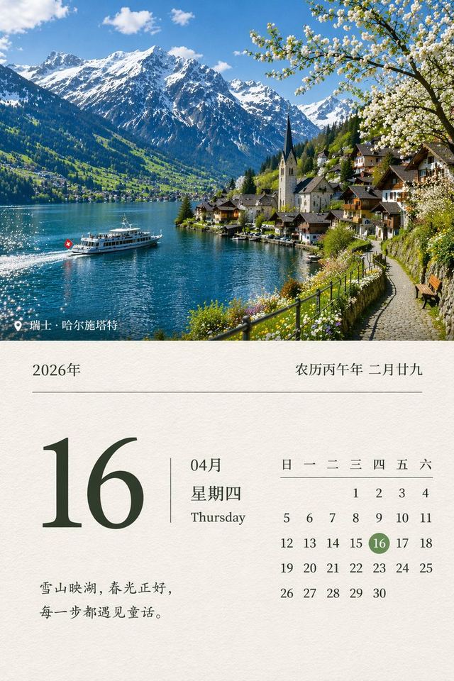 Scenic Landscape Calendar — AI image prompt sample