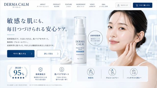 Skincare Landing Page Mockup — AI image prompt sample