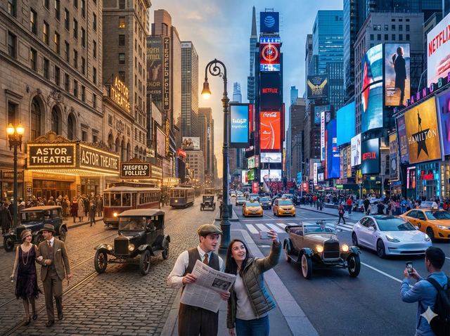 Split-Screen Cinematic Time Travel Prompt — AI image prompt sample