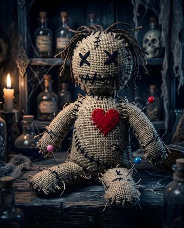 Stitched Burlap Voodoo Doll — AI image prompt sample