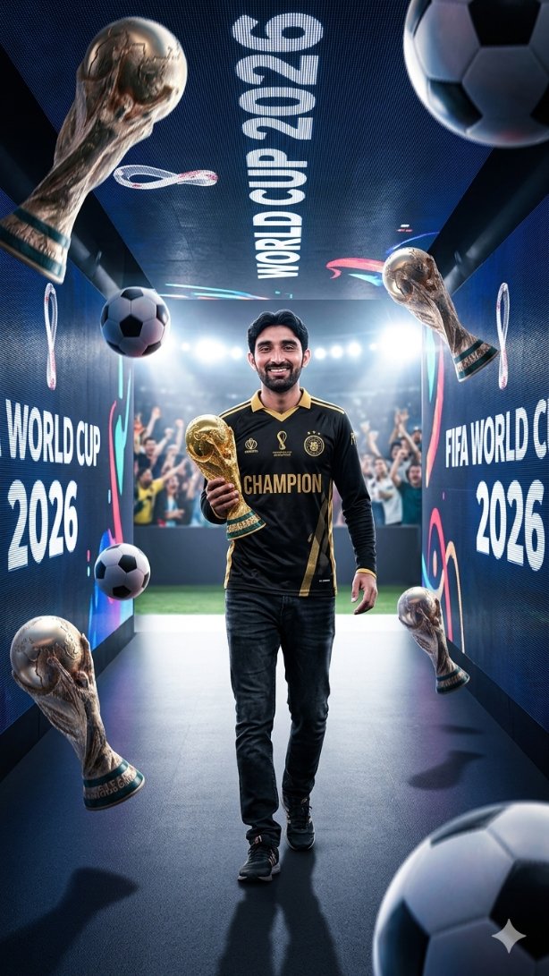 World Cup Champion Tunnel Poster — AI image prompt sample