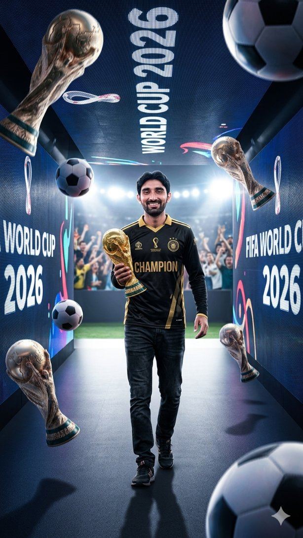 World Cup Champion Tunnel Poster — AI image prompt sample