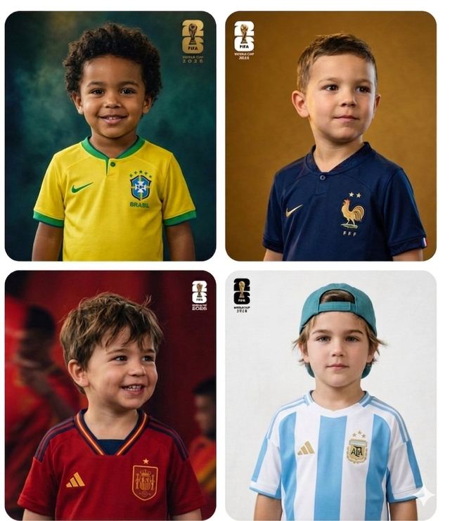 World Cup Children Football Portraits — AI image prompt sample