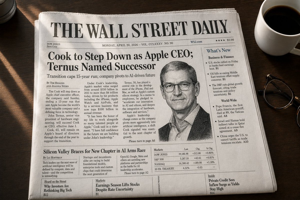 WSJ-Style Business Newspaper Front Page — AI image prompt sample