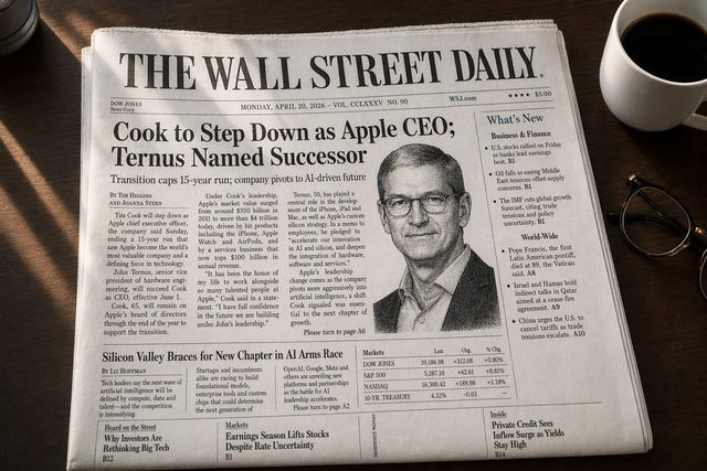 WSJ-Style Business Newspaper Front Page — AI image prompt sample