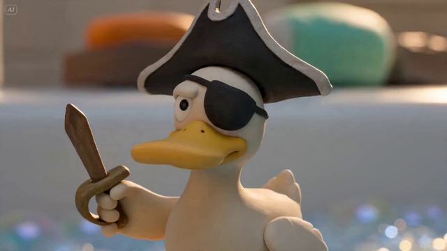 Clay-Style Pirate Duck Adventure — AI video prompt sample
