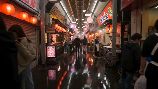 Night Market POV After the Rain — AI video prompt sample