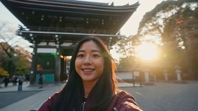 Japan Travel Vlog Golden Hour — AI video prompt sample