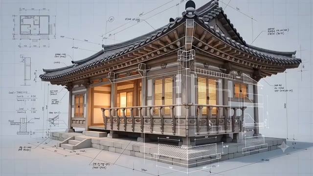 Korean Hanok Architectural Visualization — AI video prompt sample