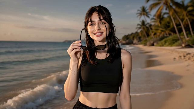 Luxury Eyewear Beach Commercial — AI video prompt sample