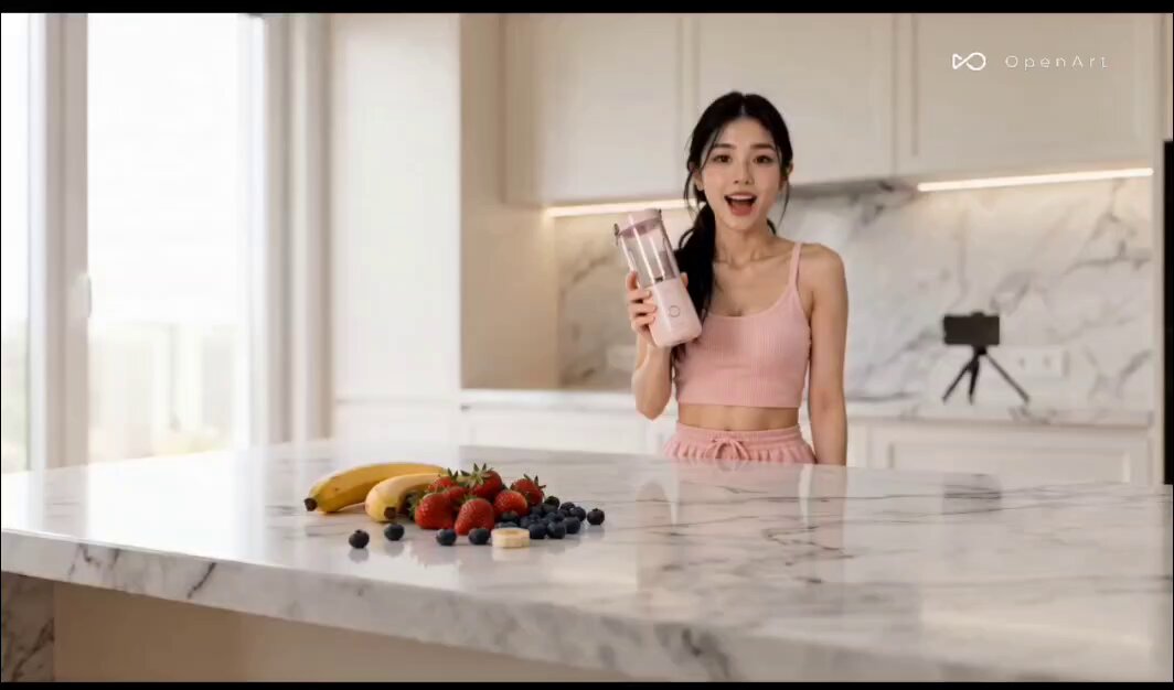 Portable Blender UGC Kitchen Video — AI video prompt sample