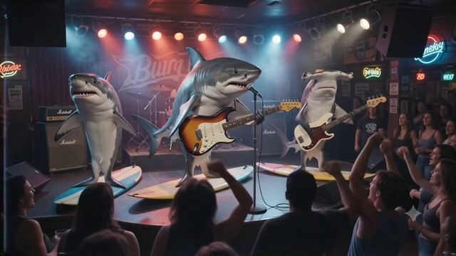 Shark Band, Dive Bar Bootleg — AI video prompt sample
